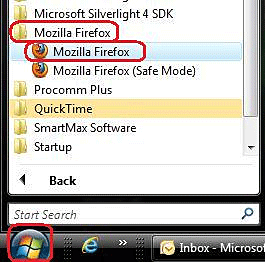 Windows Start Menu, Mozilla Firefox